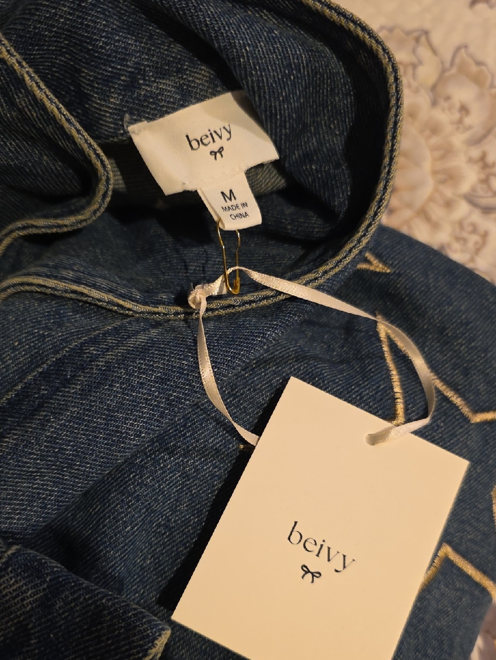 Beivy Oversized Western Denim Shacket - Picture 6 of 6